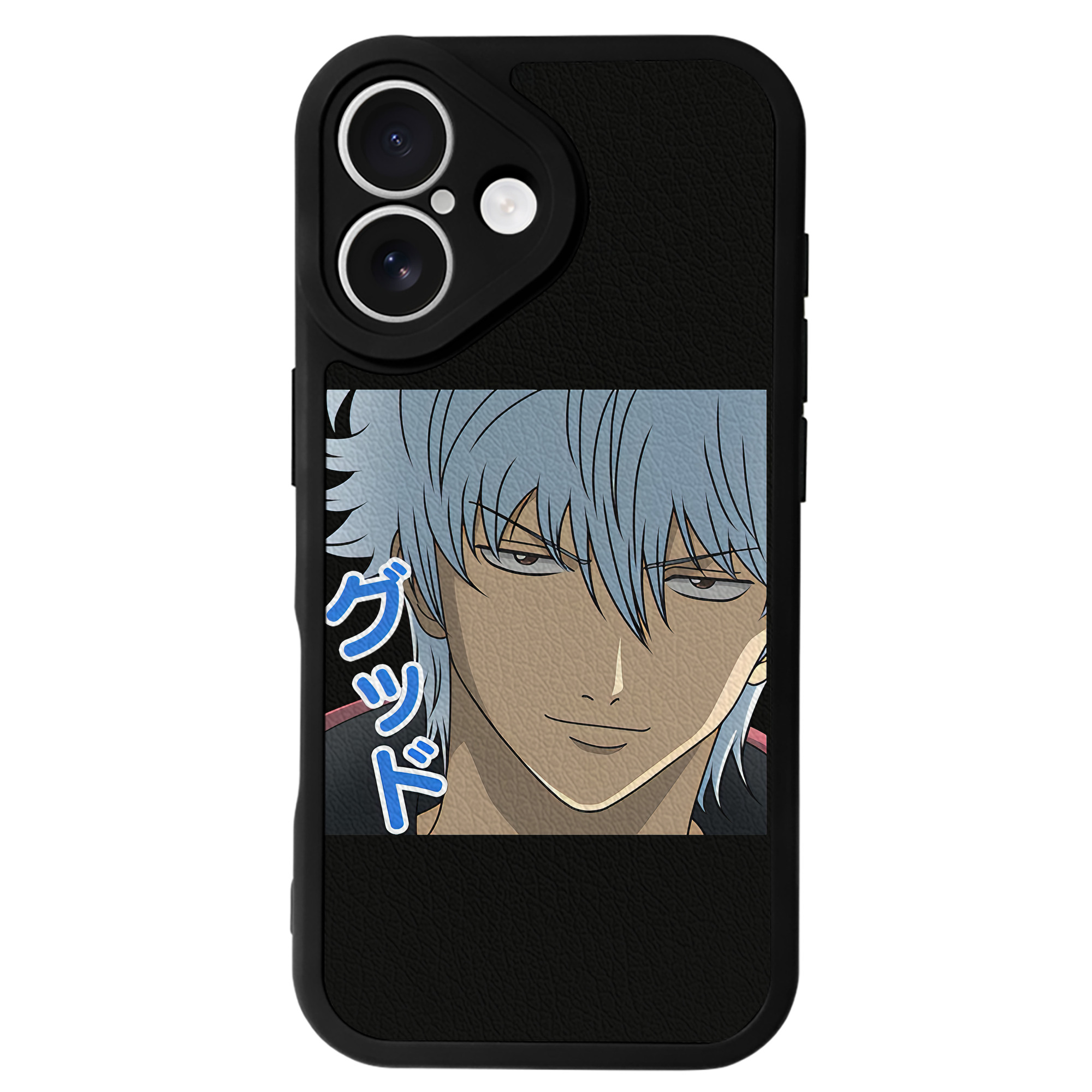 （画像用） ぎんたま 坂田銀時（さかたぎんとき） 神楽 志村新八（しむら しんぱち） GINTAMA Sakata Gintoki Kagura Shimura Shinpachi 【iPhone 16シリーズ対応】シリコンスマホケース（レザー調） 材質：シリコン